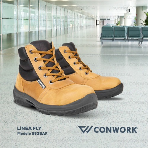 Imagen 9 de 10 de Botin De Seguridad Conwork Línea Fly 553baf Titan Camel