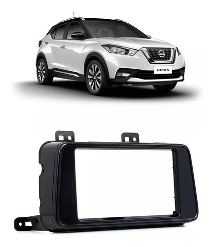 Moldura Painel 2din Nissan Kicks 2017 A 2021 Black Piano