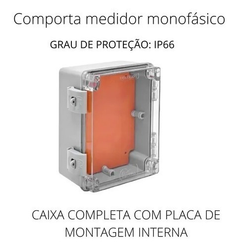 Caixa P/ Medidor Mono 190x150x90mm Quadro T Transp 18 Un
