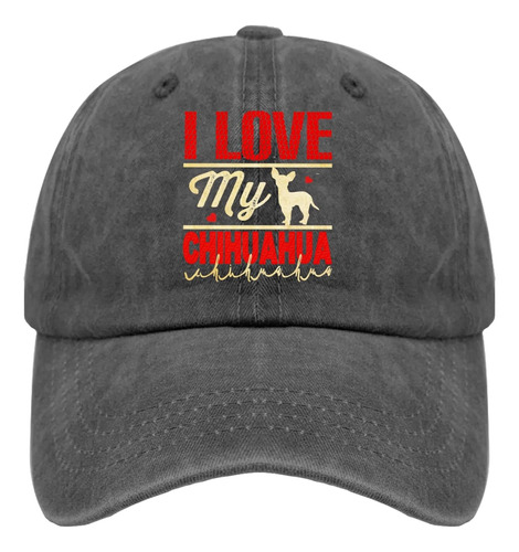 I Love My Chihuahua Cap America Hat Pigmento Negro Sombrero