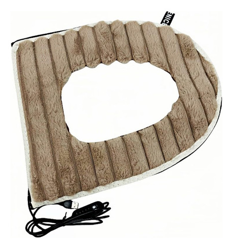 Funda De Asiento De Inodoro Calefaccionada Usb Felpa Suave Caqui Nombre Del Diseño