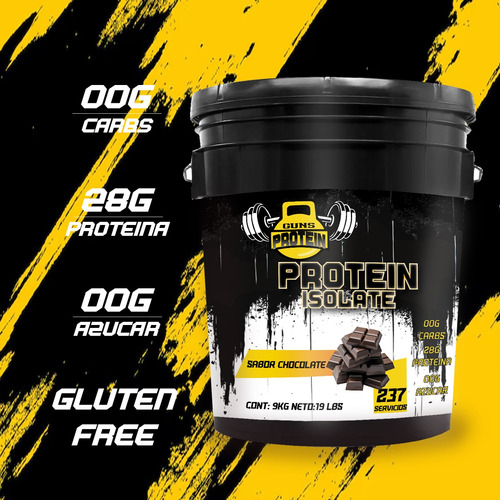 Kit Guns Proteína Isolate 9kg +creatina Monohidratada 1kg Chocolate - Moras Azul