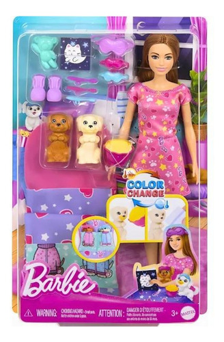Barbie Festa Do Pijama Com Cachorrinho Color Change - Mattel