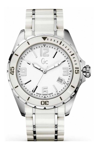 Reloj Guess Original Gc Maquinaria Suiza Color Blanco