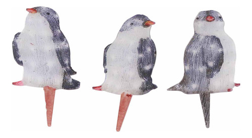 3 Piezas De Adornos Navideños Iluminados En Forma De Pingüin
