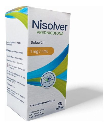 Nisolver Prednisolona Solución 1 Mg/1ml Fco C/100 Ml Maver