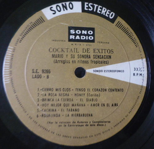 Mario Cavagnaro Cocktail De Exitos Lp Ricewithduck (Usado)