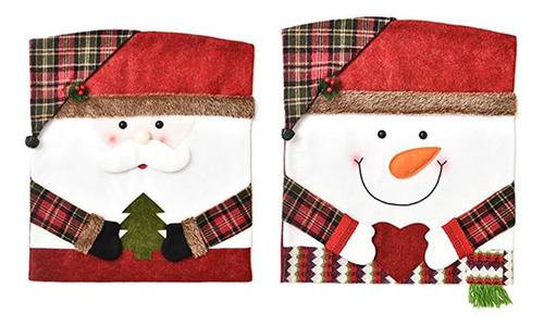Paquete con 2 fundas navideñas para sillas, Papá Noel y muñeca, del color que se muestra en la imagen