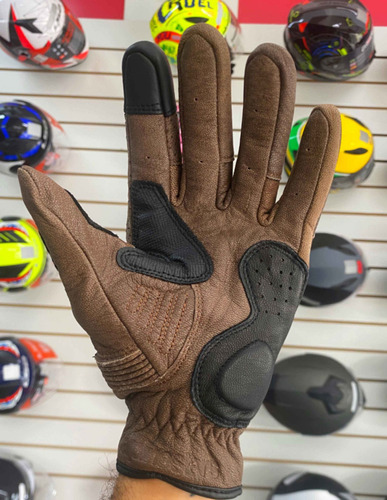 Guantes de piel Alpinestars Crazy Eight, color marrón y negro, talla L