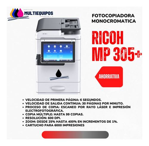 Fotocopiadora Multifunción Ricoh Mp 305+