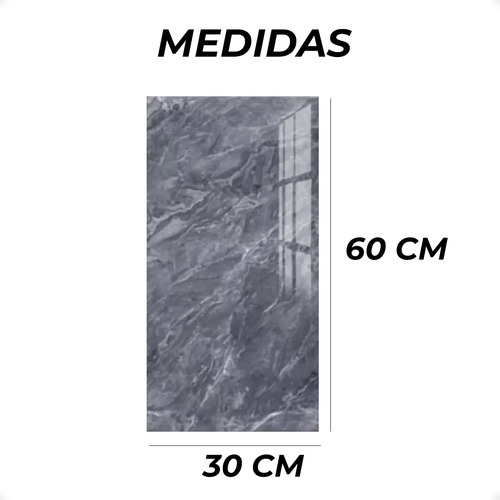 Pack Placa Autoadhesiva Revestimiento Pared Mármol Gris Oscuro 60 X 30 Cm Fácil Colocación X 10 Unidades - Otec