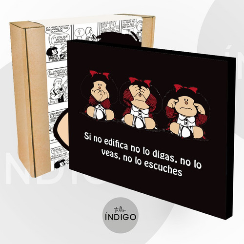 Retablo Mafalda Madera + Empaque Personalizado