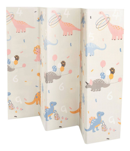 Tapete Tatame Infantil 1,5x2m Estrada Dinossauro Kapazi MRPLKAPDPDOBEST Bege