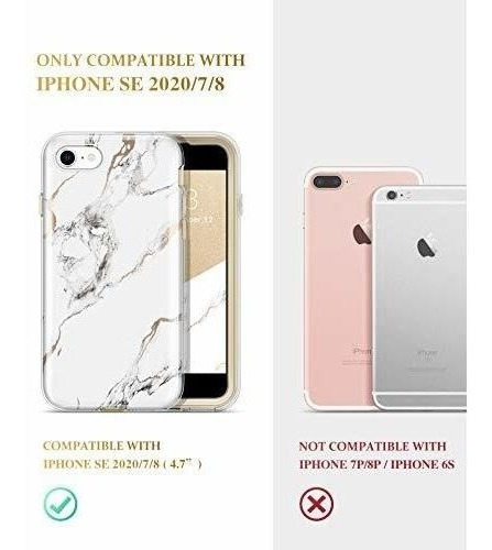 Funda iPhone SE Con Protector De Pantalla Texturizado Marmol