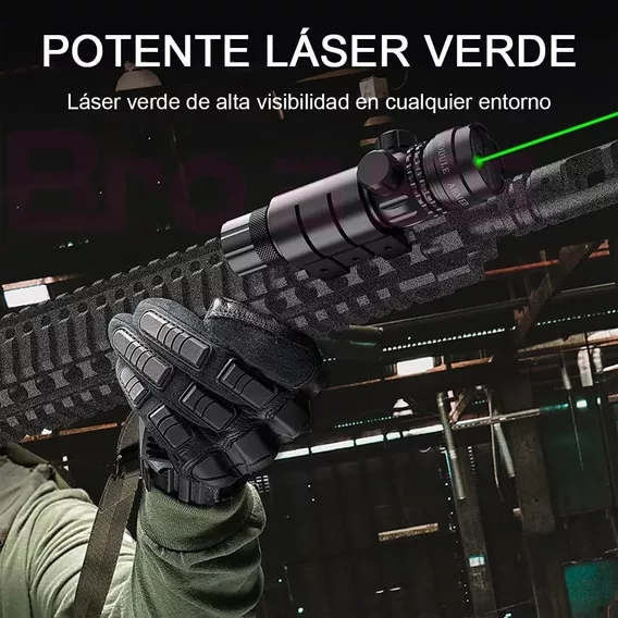 Mira Laser Verde Para Rifle Montura Riel Picatinny Deportivo