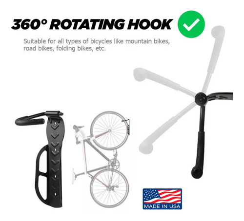 Soporte Pared Gancho Para Colgar Bicicleta Bimex R12