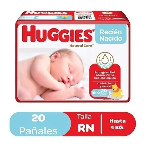 Comprar Pañales Huggies Natural Care Etapa 0/Recién Nacido Hipoalergénico,  Hasta 4kg - 38 unidades