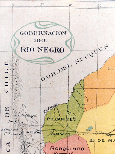 Mapa 1921  Gobernación Del Río Negro Plano