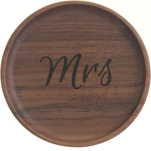 Mrs. - Plato De Madera Para Anillos, Regalo Para La Futura N