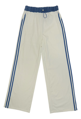 Pantalón Palazzo Dama Franjas Stretch Cómodo Casual