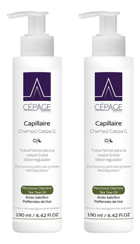 Combo X2 Cepage Capillaire Shampoo Caspa Grasa 190ml