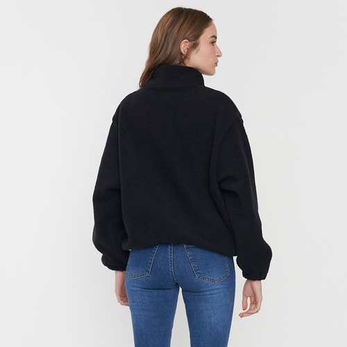 Polerón Mujer Polar Color Block Negro Corona