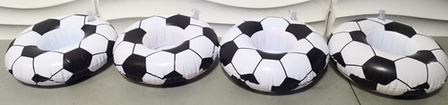 4 Flotadores Portalatas En Forma De Balón De Futbol