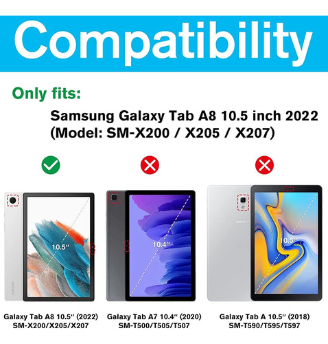 Funda Con Tapa Soporte Magnetico Para Galaxy Tab A8 10.5