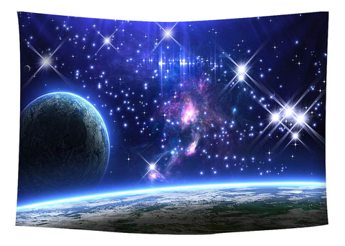 Tela Galaxy Fondo Estrellas Cielo Fondo Azul Oscuro Halo Bri