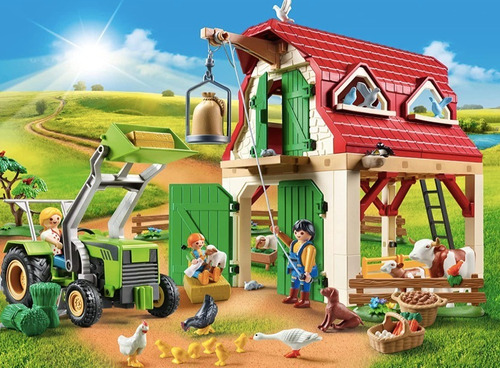 Playmobil Granja De Animales Pequeños Con Tractor