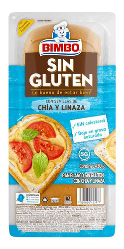 Pan Bimbo Sin Gluten Chia Y Linaza 430g