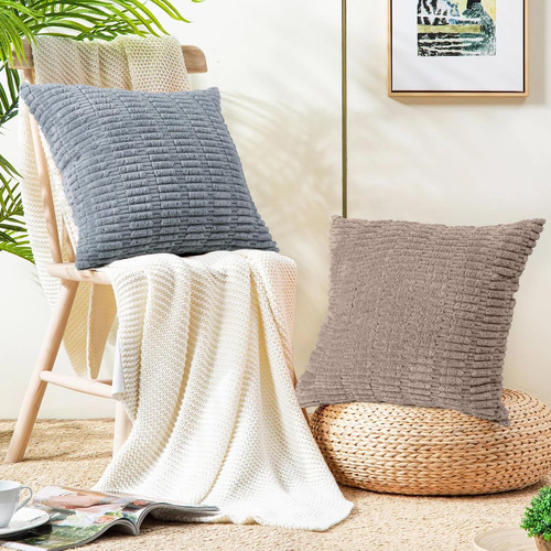 Almohada (4 Pcs), 45x45cm Cremallera Invisible Fundas De