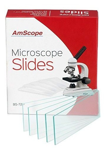 Amscope 72 Pc. En Blanco Para Microscopio, Previamente Limpi