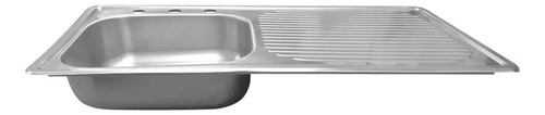 Tarja Empotrar Acero Inoxidable Escurridor Derecho 100x50cm Color Plateado