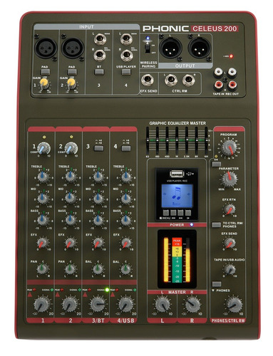 Mixer Phonic Celeus 200 4can, Blue.fx Eq