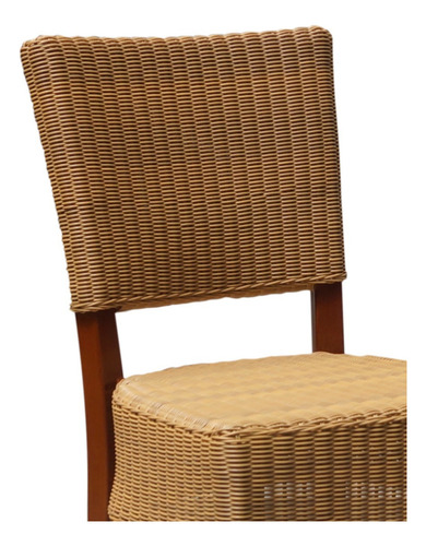 Silla Zurich Asiento Y Respaldo Mimbre Café Sin Brazos Durex Color Chocolate