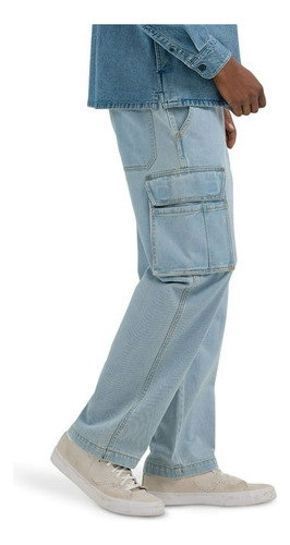 Pantalon Cargo Wrangler Hombre Denim