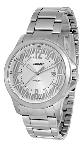 Relógio Orient Masculino Analógico Aço Mbss1276 Correia Prata Bisel Prata Fundo Prata