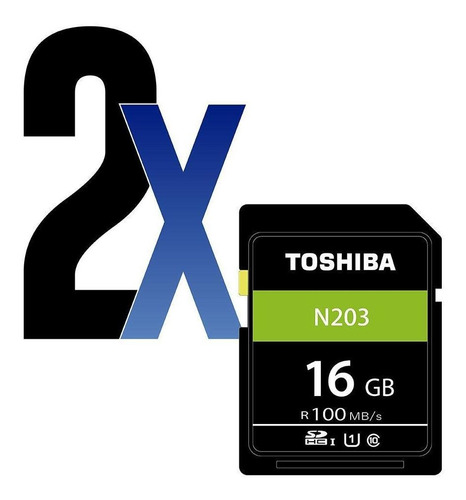 Cartão De Memória Sdhc 16gb 100mb/s Uhs-i Toshiba 2un