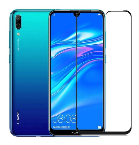 Mica Vidrio Templado 3d 6d Para Huawei Y7 2019 Pega Toda