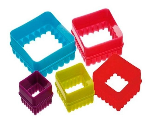 Cortadores De Galletas Cuadrado Plástico 5 Unidades
