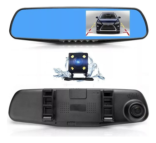 Camara + Espejo Retrovisor Retroceso Frontal Cuadrada Hd