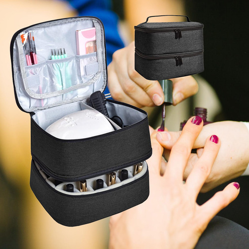 Bolsa Organizadora De Esmalte De Uñas De Doble Capa Bolsa