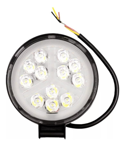 Faro 12 Led 36w Placa Smd 3 Funcion Spot Blanco Strobo Ambar