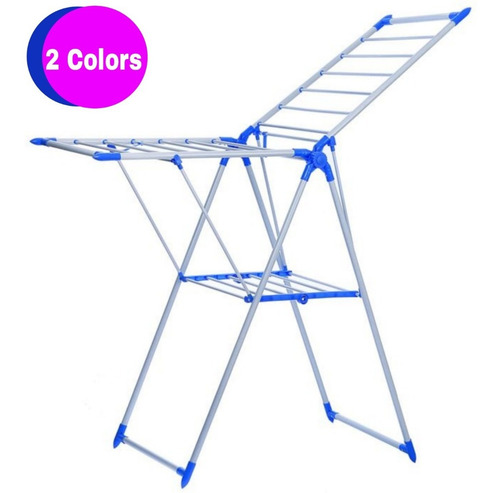 Imagen 2 de 10 de Tendedero De Ropa Perchero 3 Niveles Colgador Plegable