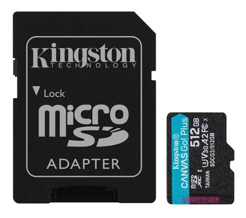 Tarjeta Microsdxc Kingston Canvas Go Plus 512gb U3 170 Mb/s