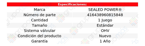 Set Bujes Árbol Levas Std P20 Van 68 A 74 Sealed Power