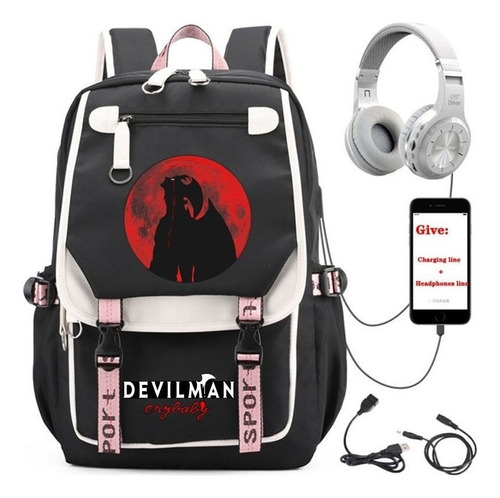 Anime Devilman Crybaby Mochila Mochila Escolar Anuncio