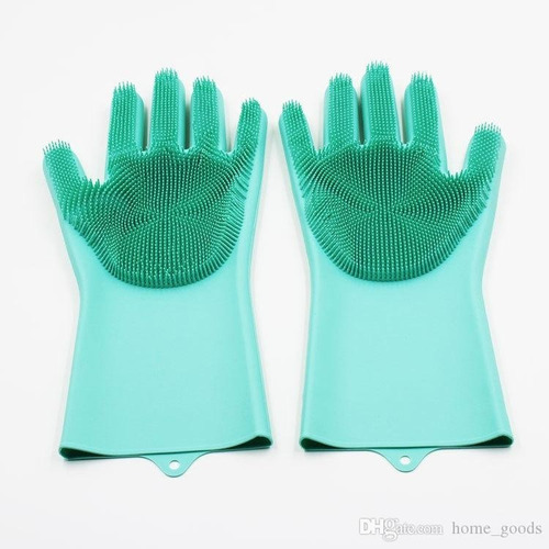 Imagen 6 de 10 de Guantes De Silicona Para Lavar Multiusos Tendencia Mundial