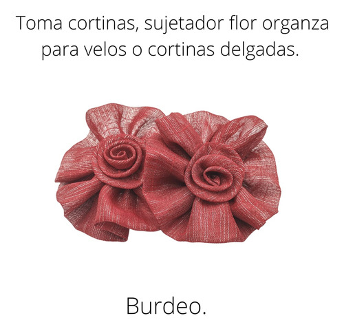 Toma Cortinas Par Amarra Flor Organza Cortina Delgada Y Velo